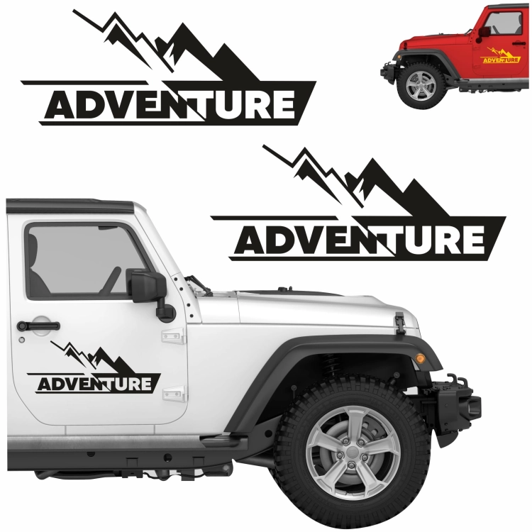 Naklejka Adventure ekspedycyjna – dla miłośników podróży i natury – symbol eksploracji i wolności.