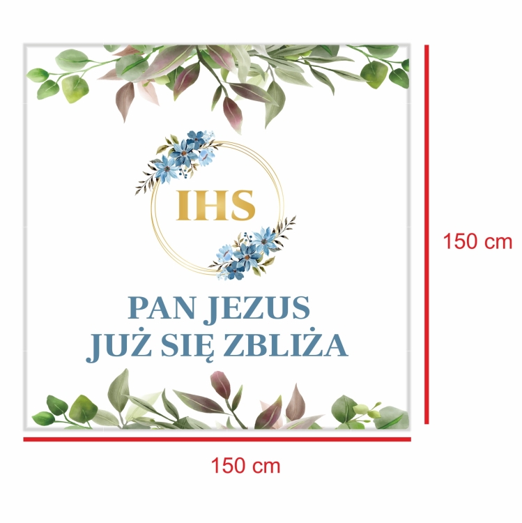 Dekoracja na sale Baner I Komunia Św