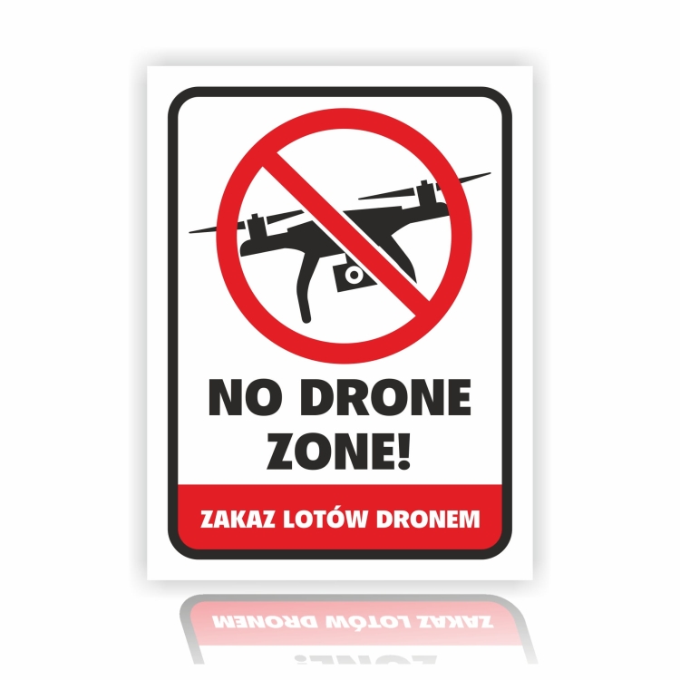 zakaz lotów dronem naklejka