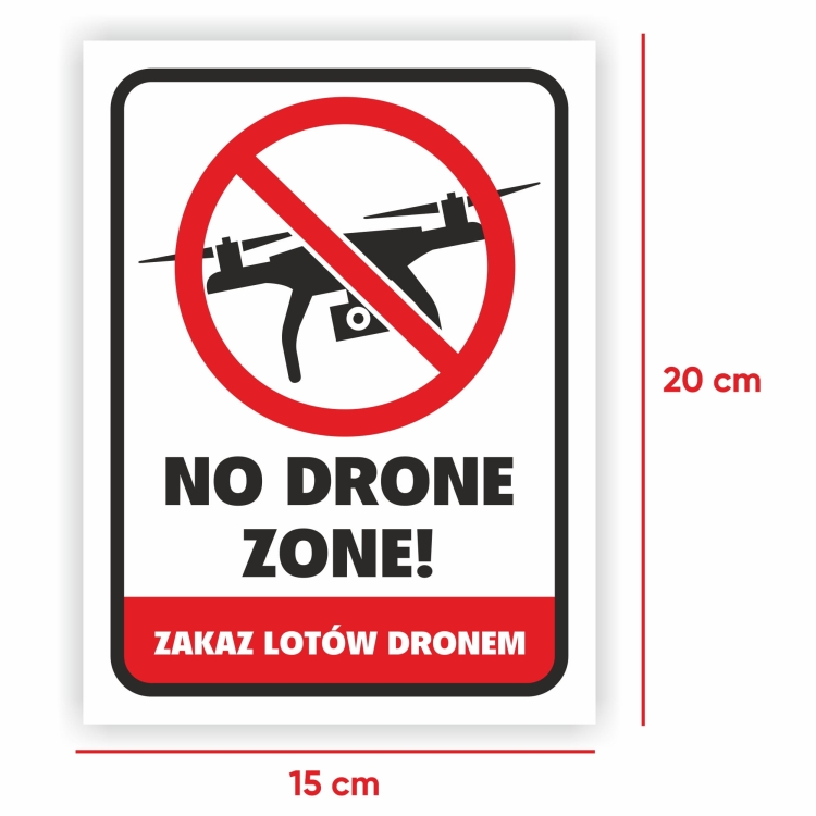 no drone zone tabliczka