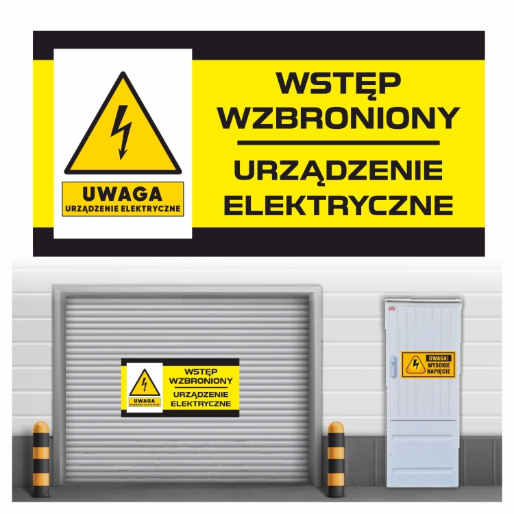 Teren prywatny wstęp wzbroniony urządzenie elektryczne tabliczka ostrzegawcza