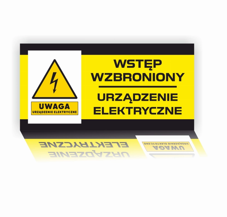 Teren prywatny wstęp wzbroniony urządzenie elektryczne naklejka