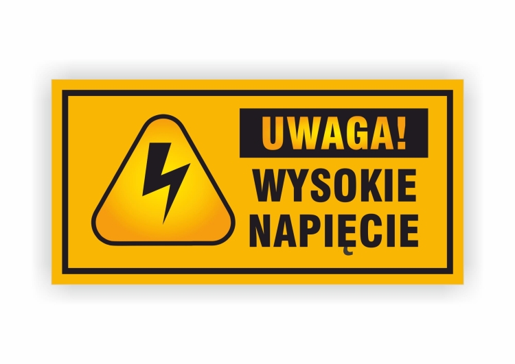 tabliczka uwaga wysokie napięcie