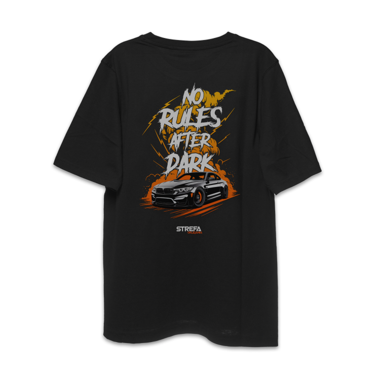 Koszulka czarna Oversize No Rules After Dark