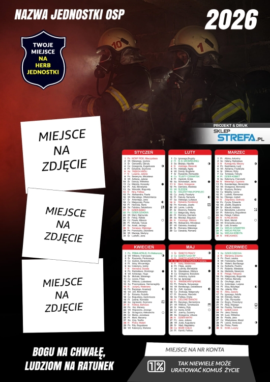 Kalendarz 2026 dwustronny plakatowy Straż