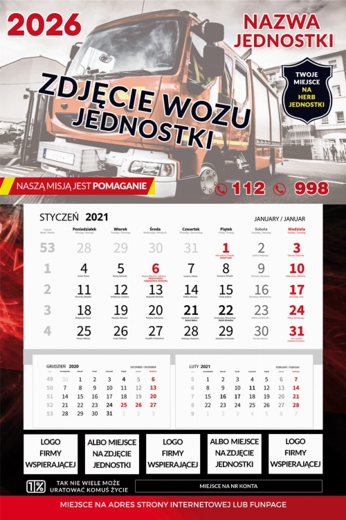 Kalendarz Ochotnicza Straż Pożarna 2026