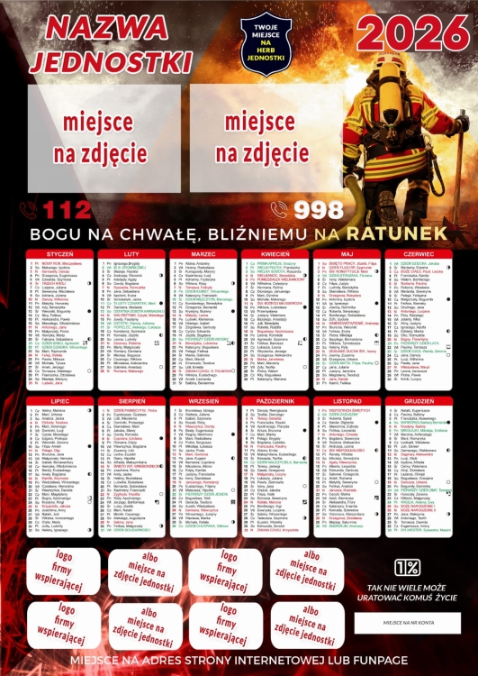 Kalendarz dla straży 2026 rok