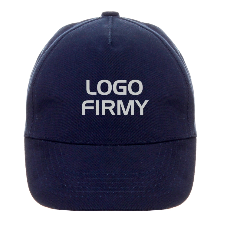 Czapka z daszkiem z nadrukiem logo – detal materiału twill