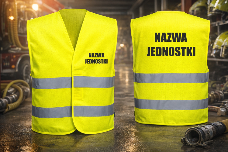 Kamizelka odblaskowa na rzepy z nadrukiem jednostki