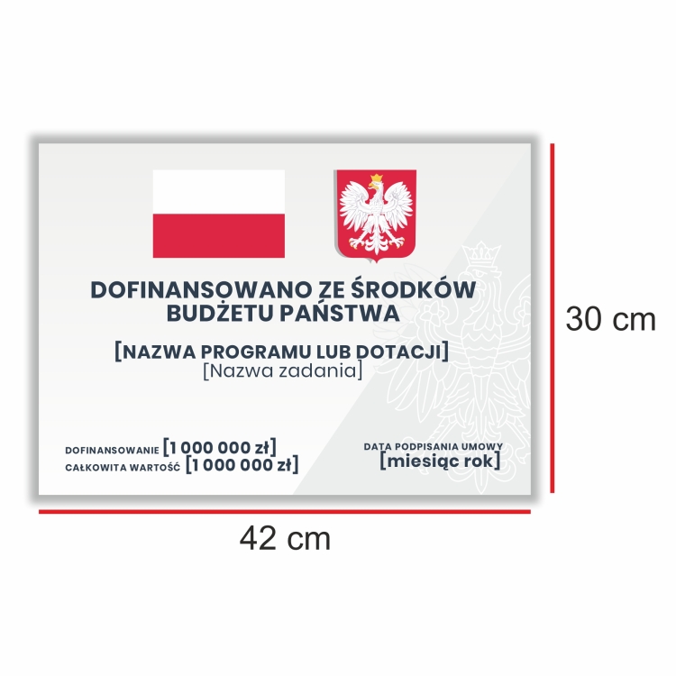 Tablica informacyjna budżet państwa – program rządowy