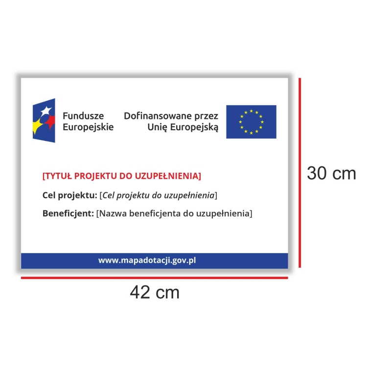 Tablica informacyjna projekt finansowany z UE