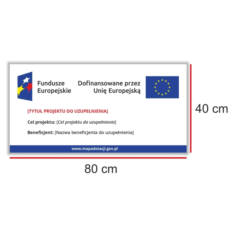 Wzór tablicy Fundusze Europejskie