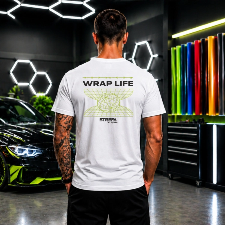 Wrap Life – biała koszulka męska Strefa Oklejania