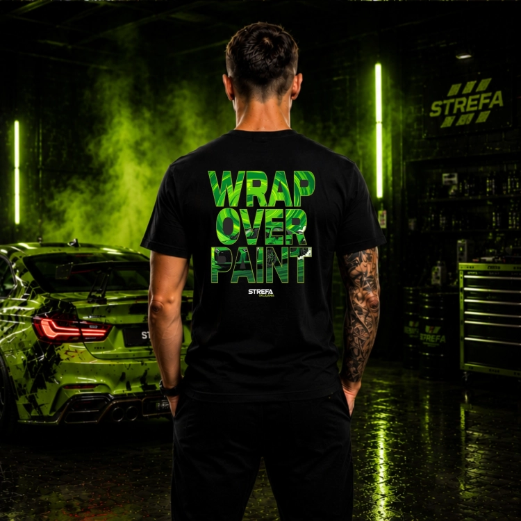 Koszulka Wrap Over Paint z dużym nadrukiem na plecach