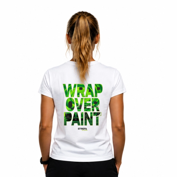 Koszulka automotive Wrap Over Paint wykonana z bawełny 200 g/m² dla kobiet