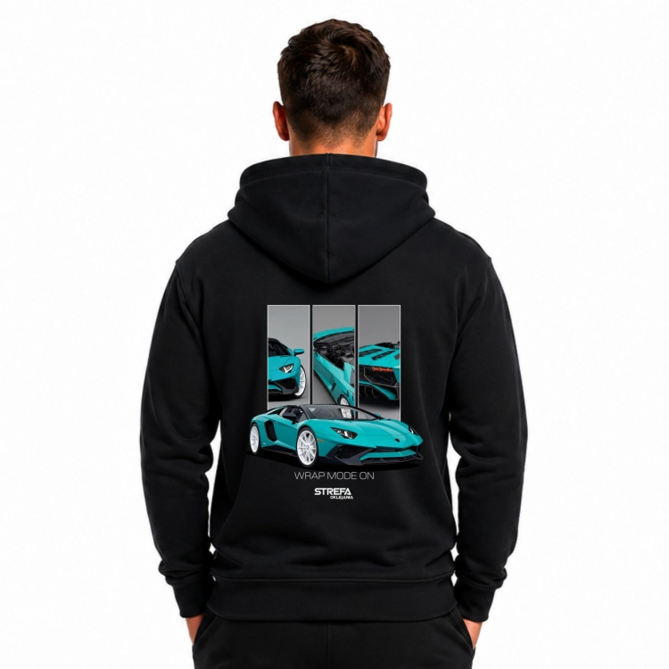 Czarna bluza Turquoise Velocity z logo Strefa Oklejania