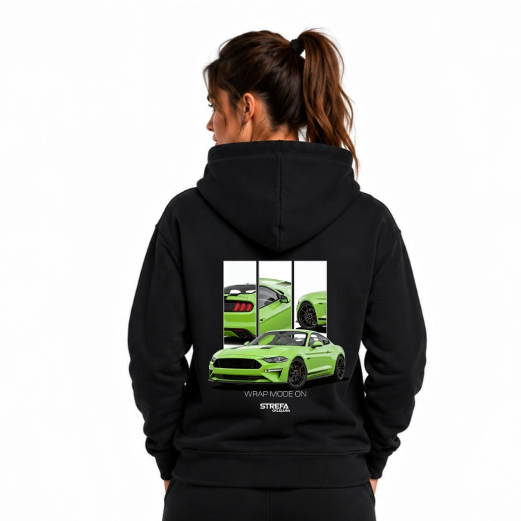 Motoryzacyjna bluza unisex z grafiką zielonego samochodu sportowego