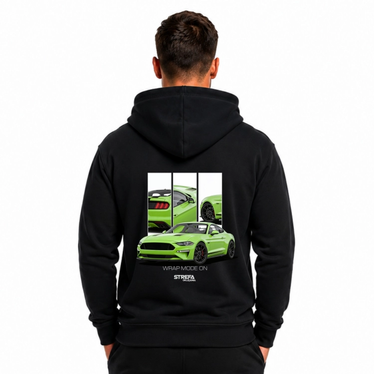 Bluza unisex Green Machine z nadrukiem zielonego sportowego samochodu