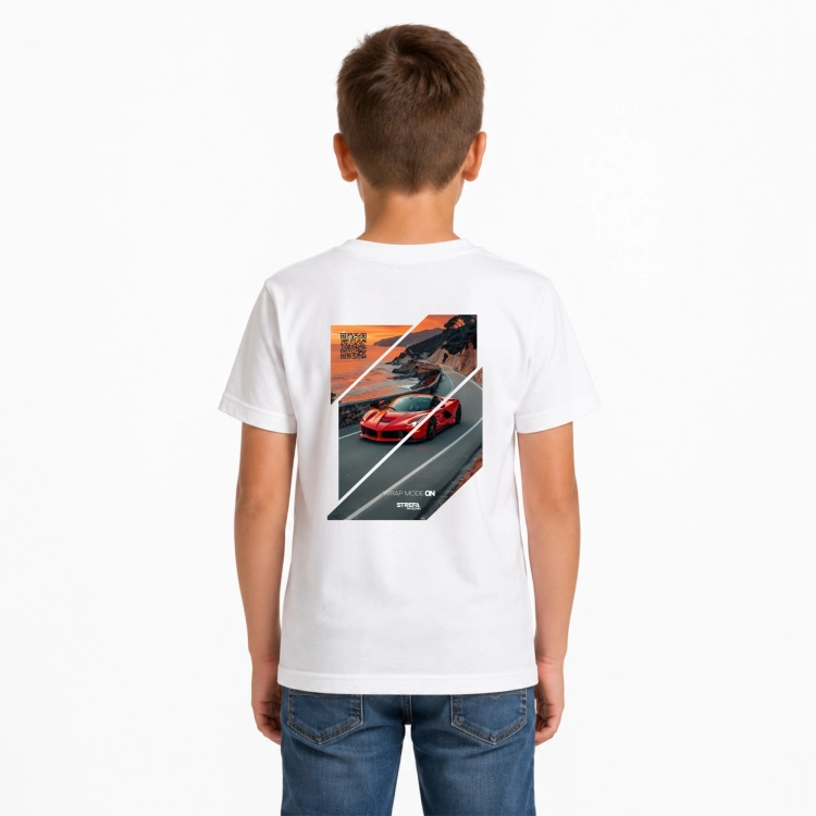 Dziecięca koszulka Strefa Oklejania Road Legend z grafiką supersamochodu