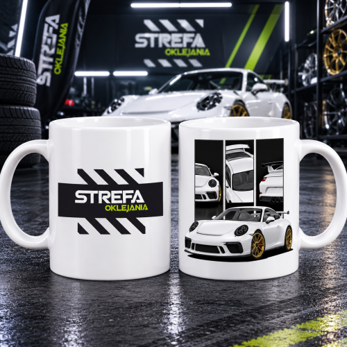 Legends Garage – kubek motoryzacyjny z logo Strefa Oklejania