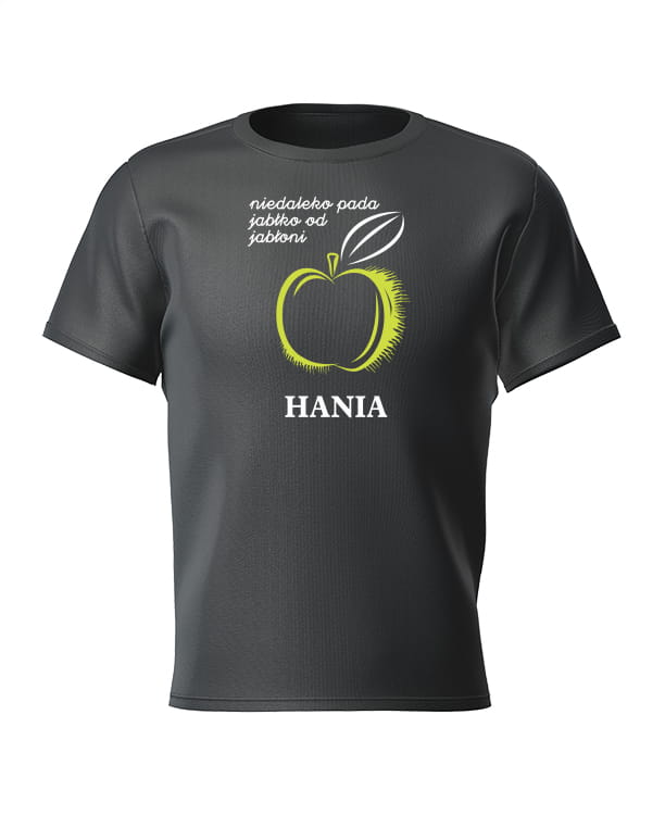 T-shirt dla dziewczynki nie daleko pada jabłko od jabłoni 'IMIĘ'