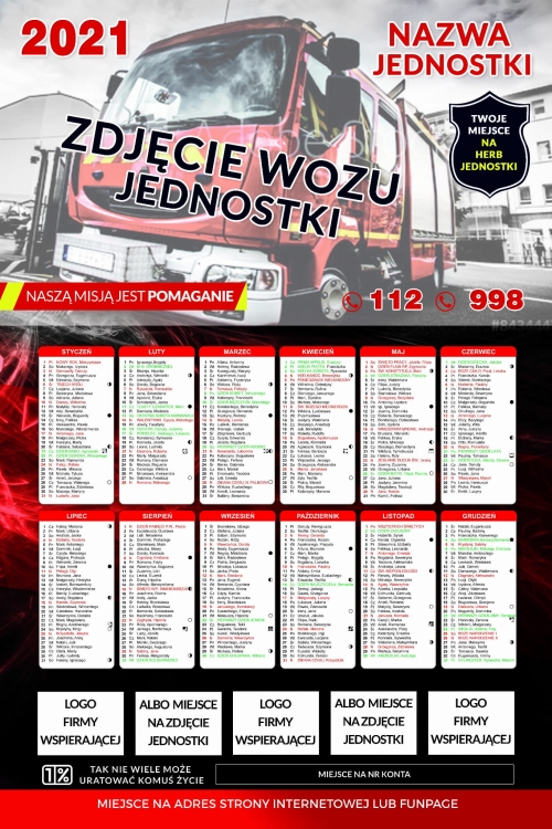 Kalendarz Młodzieżowa Drużyna Pożarnicza MDP