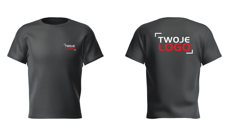 T-shirt z logo firmy – widok z przodu